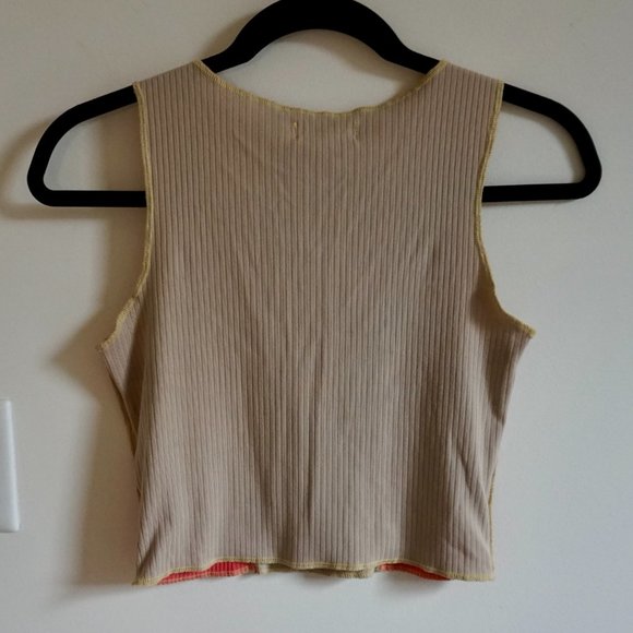 Vintage Madrag Y2K Colorblock Contrast-Seam Crop Top - Picture 5 of 7